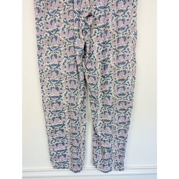 Anthropologie Eloise Pants Floral Vintage Elephant Wallpaper Print Purple Size M - Picture 6 of 11